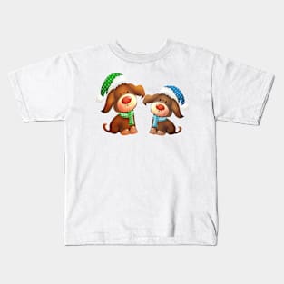 Cute dogs christmas Kids T-Shirt